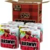 Brawny Tear-A-Square 3-Ply paper towels roll showing quarter, half, and full sheet sizes for cleaning